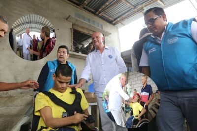 Vicepresidente Alfredo Borrero Vega impulsó la campaña de vacunación en ventanas, provincia de Los Ríos y entregó ayudas técnicas para personas con discapacidad
