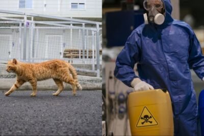 Ciudad japonesa en alerta después de que un gato cayera en una tina de quimicos tóxicos y escapara